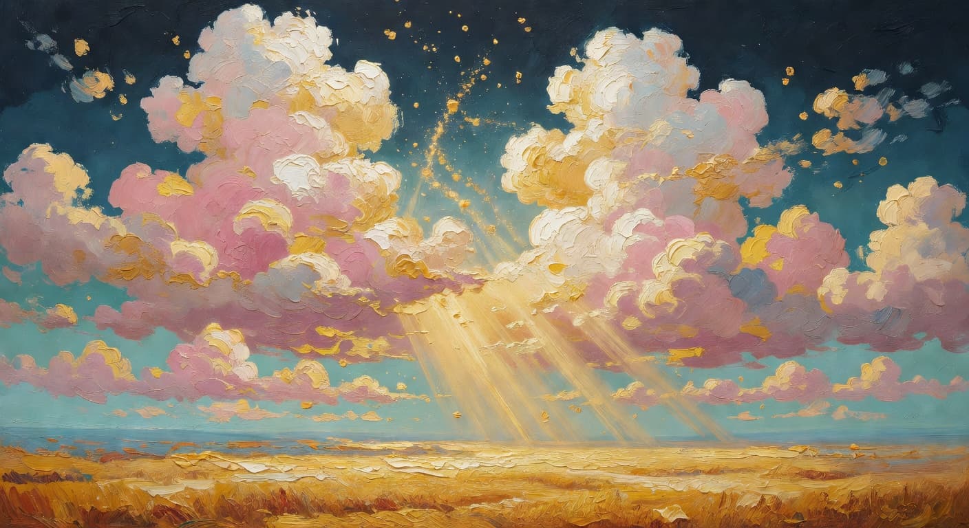 Impressionist oil painting representing prosperidade