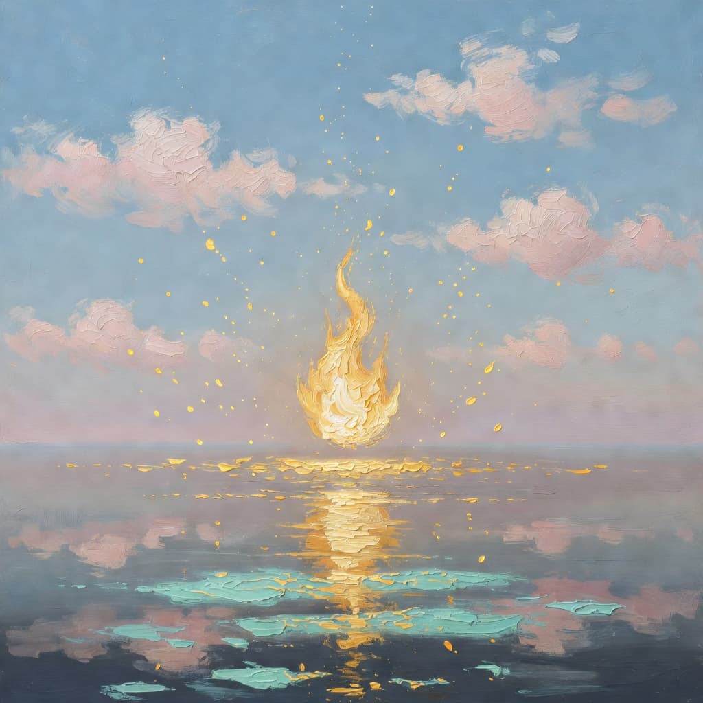 Impressionist oil painting representing the meaning of Psalm 16:8