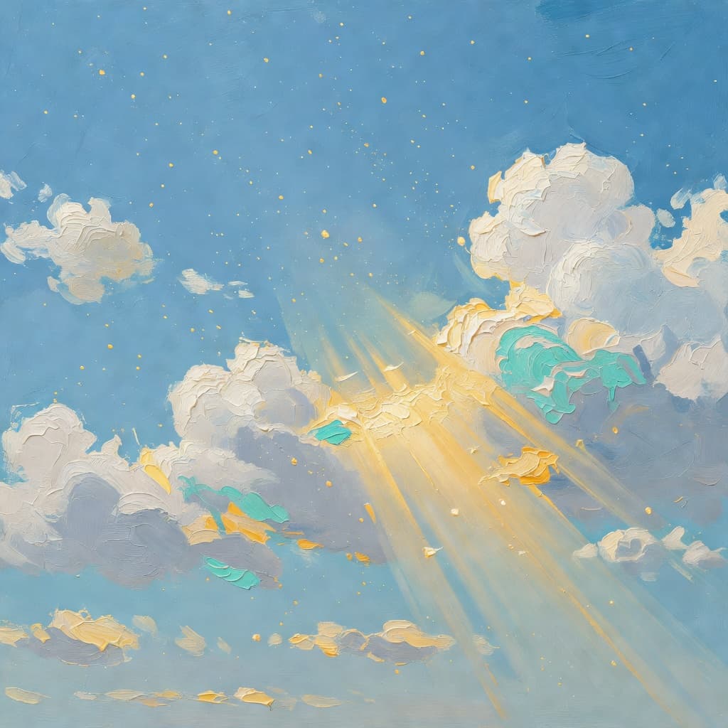 Impressionist oil painting representing money