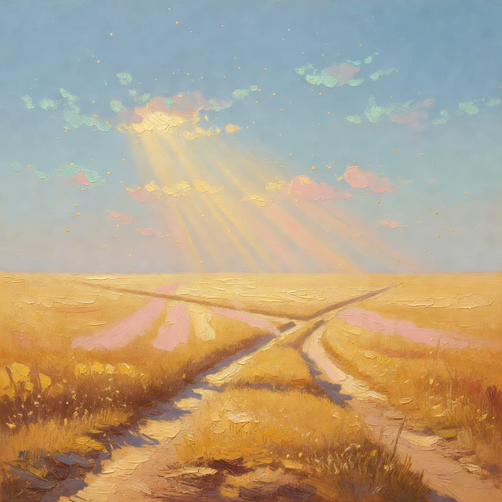 Impressionist oil painting representing respecting parents