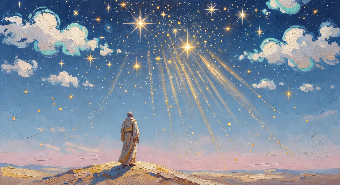 Impressionist oil painting representing the biblical story of Abraham