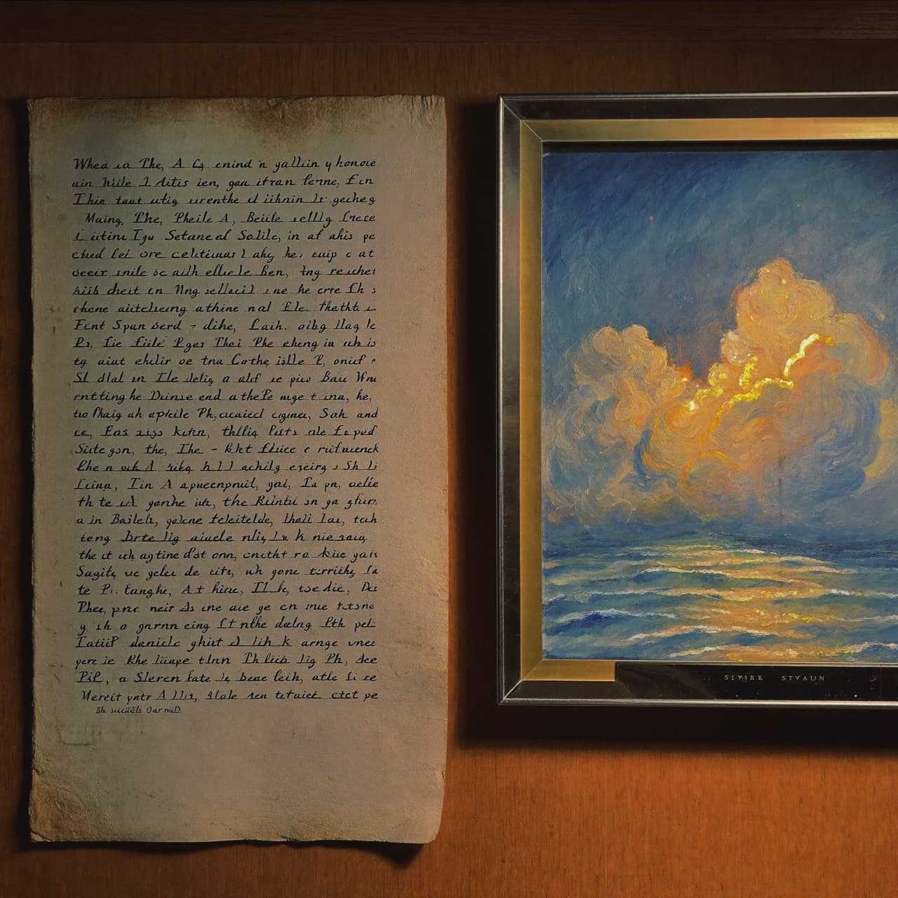 Impressionist oil painting about watching Scripture come to life with golden light and sacred clouds