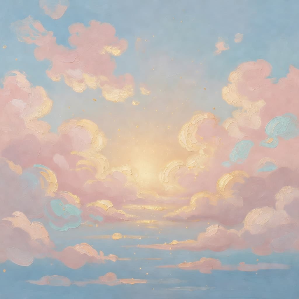 Impressionist oil painting about Finding Comfort in the Bible with golden light and sacred clouds