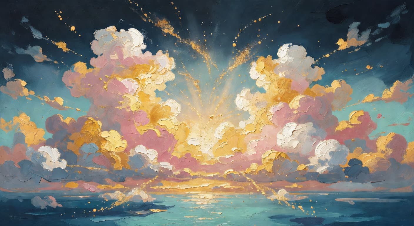Impressionist oil painting representing the morning
