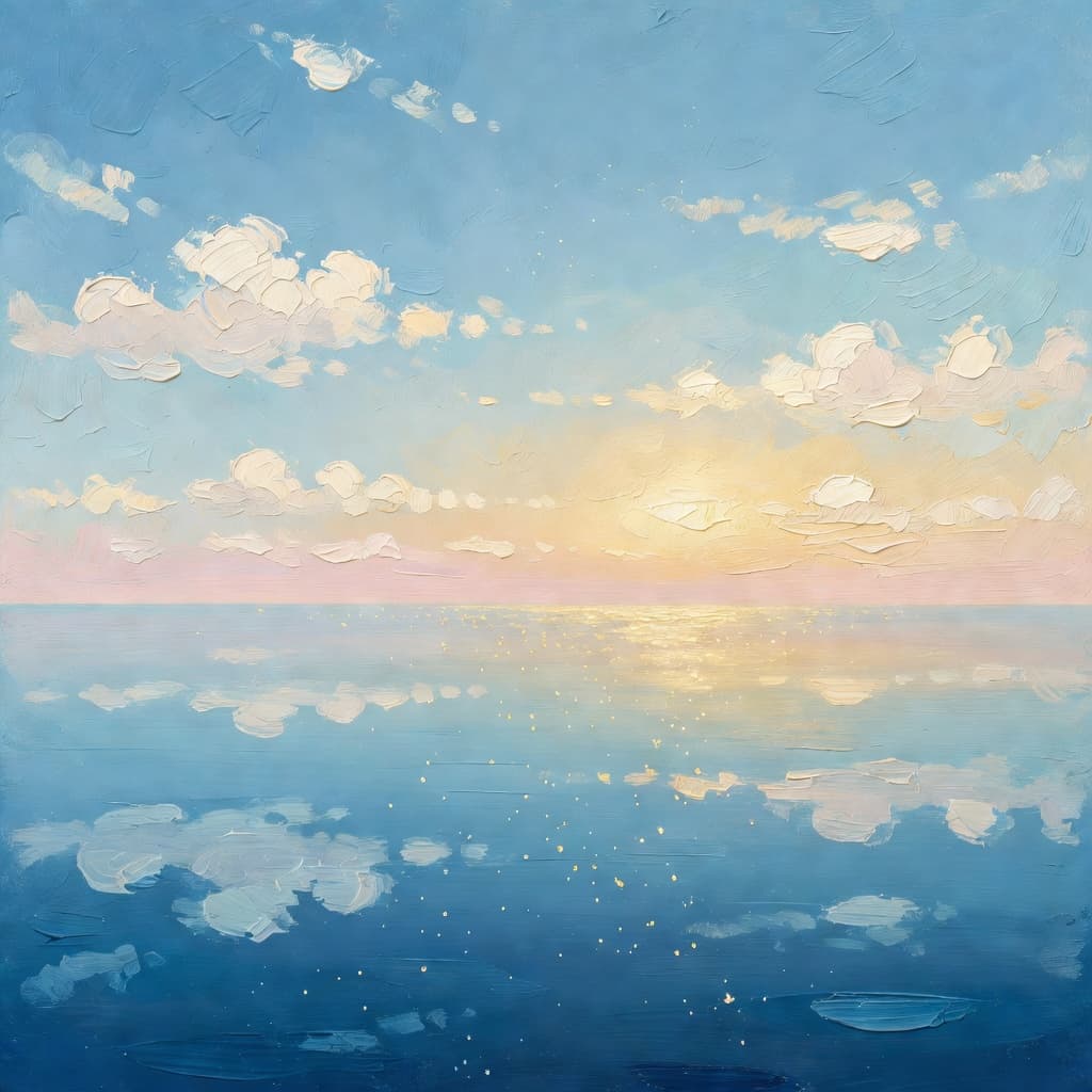 Pintura a óleo impressionista sobre O Que Significa Isaías 26 com luz dourada e nuvens sagradas