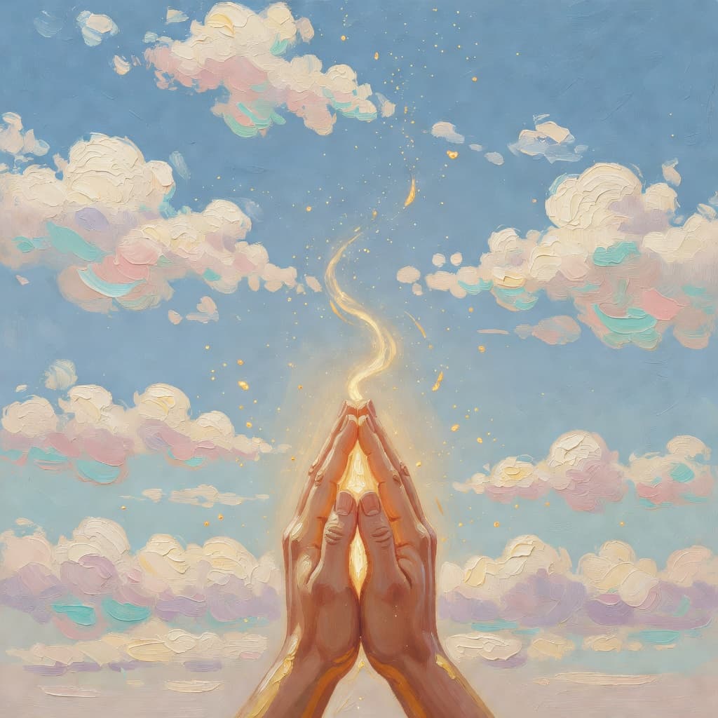 Persona meditando en paz en una habitación iluminada por la luz de la mañana