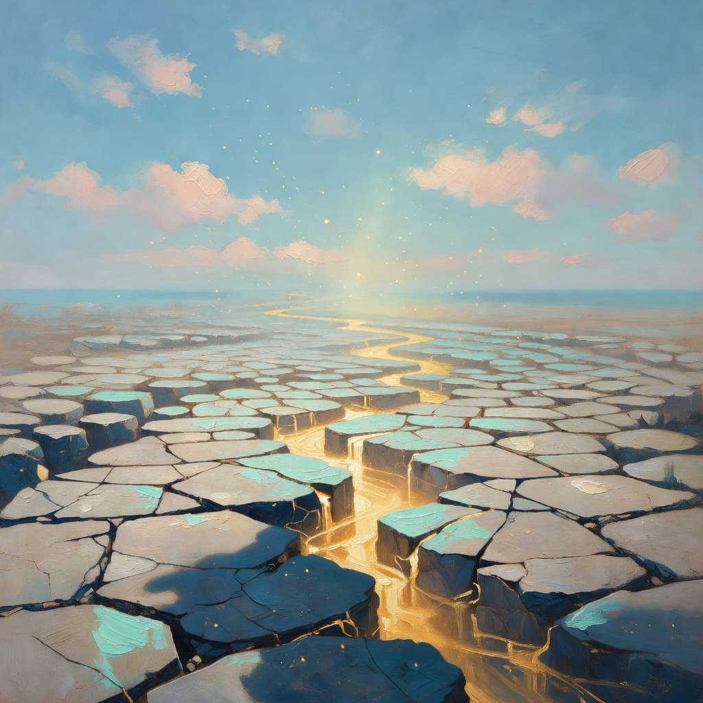 Impressionist oil painting of prayer and divine light in Sacred style