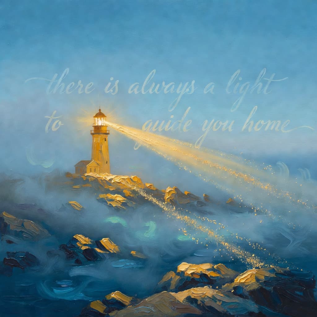Impressionist oil painting of a serene scene related to cuando te sientes perdido, Sacred palette