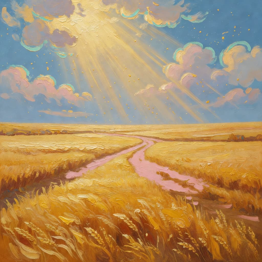 Impressionist oil painting representing el noviazgo