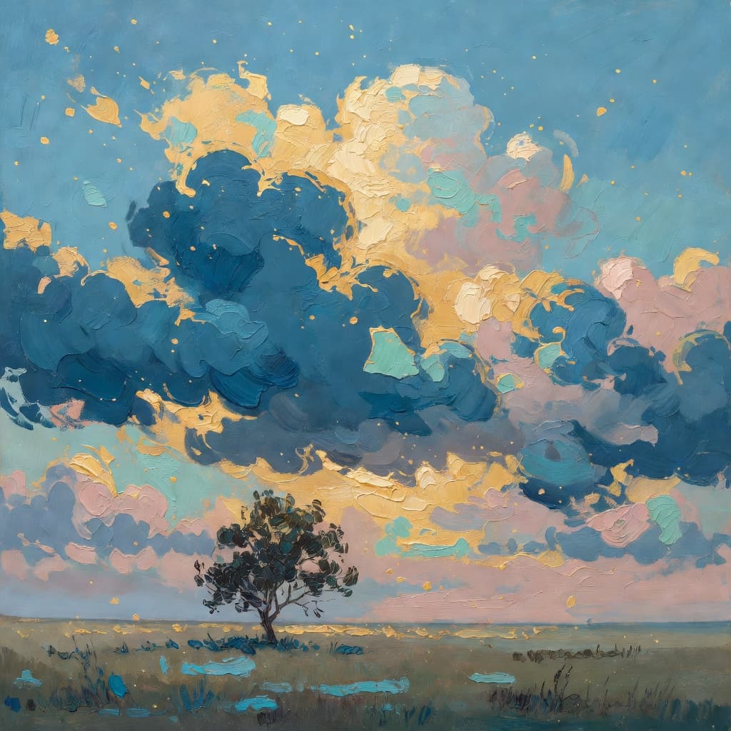 Impressionist oil painting representing jeremiah with golden light, sacred clouds, and a hopeful biblical atmosphere